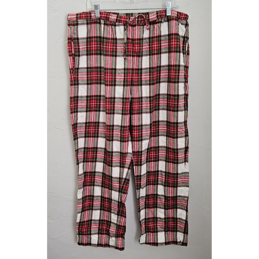 Hanna Andersson Flannel Pajama Pants Size XL Red Plaid Pj's Extra Large Pockets